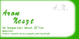 aron neszt business card
